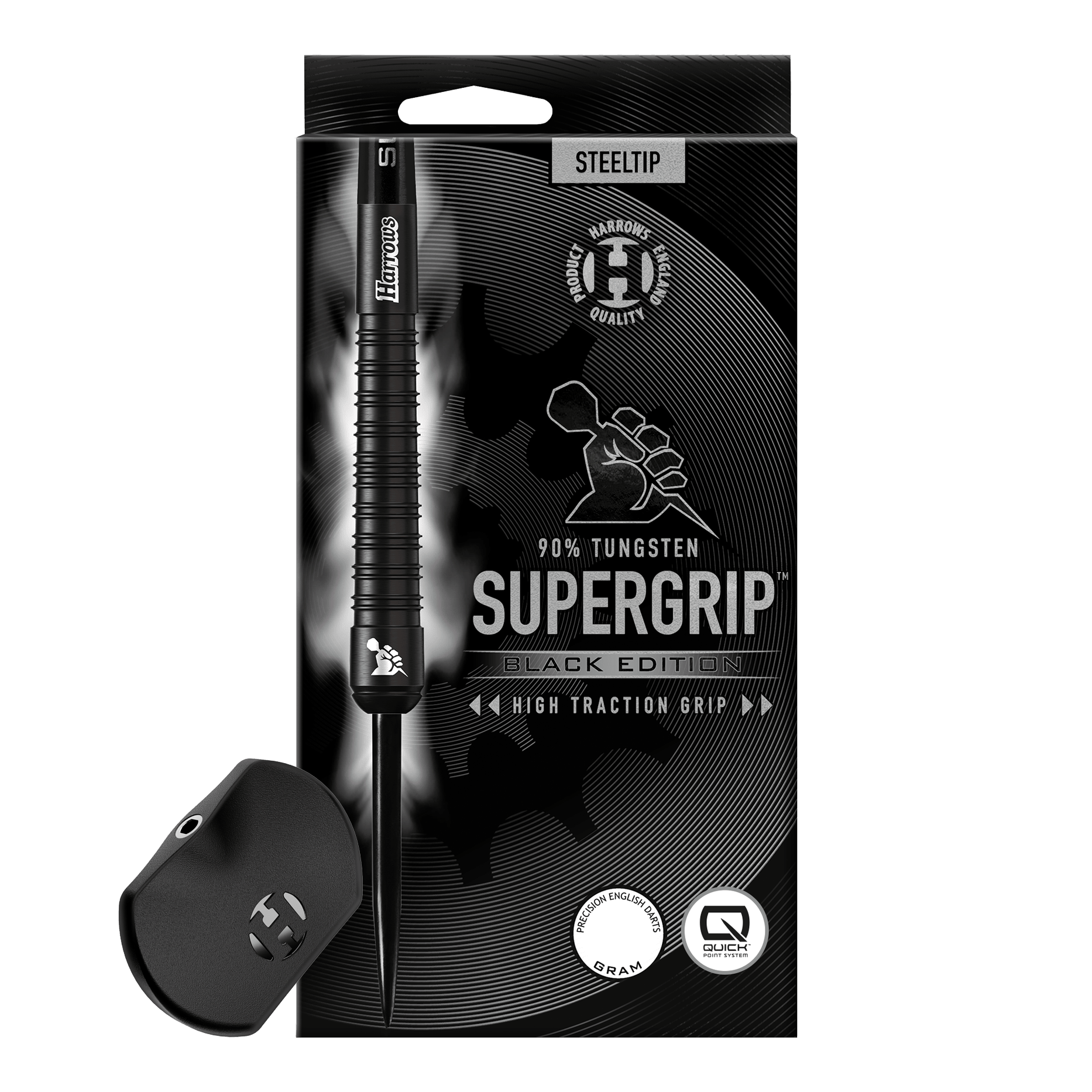 Harrows Supergrip 90 Black Edition Quick Point Steeldarts