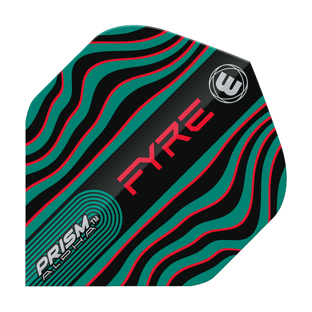 Winmau Prism Alpha Fyre BlackTurquoiseRed Standard Flights Winmau Prism Alpha Fyre BlackTurquoiseRed Standard Flights