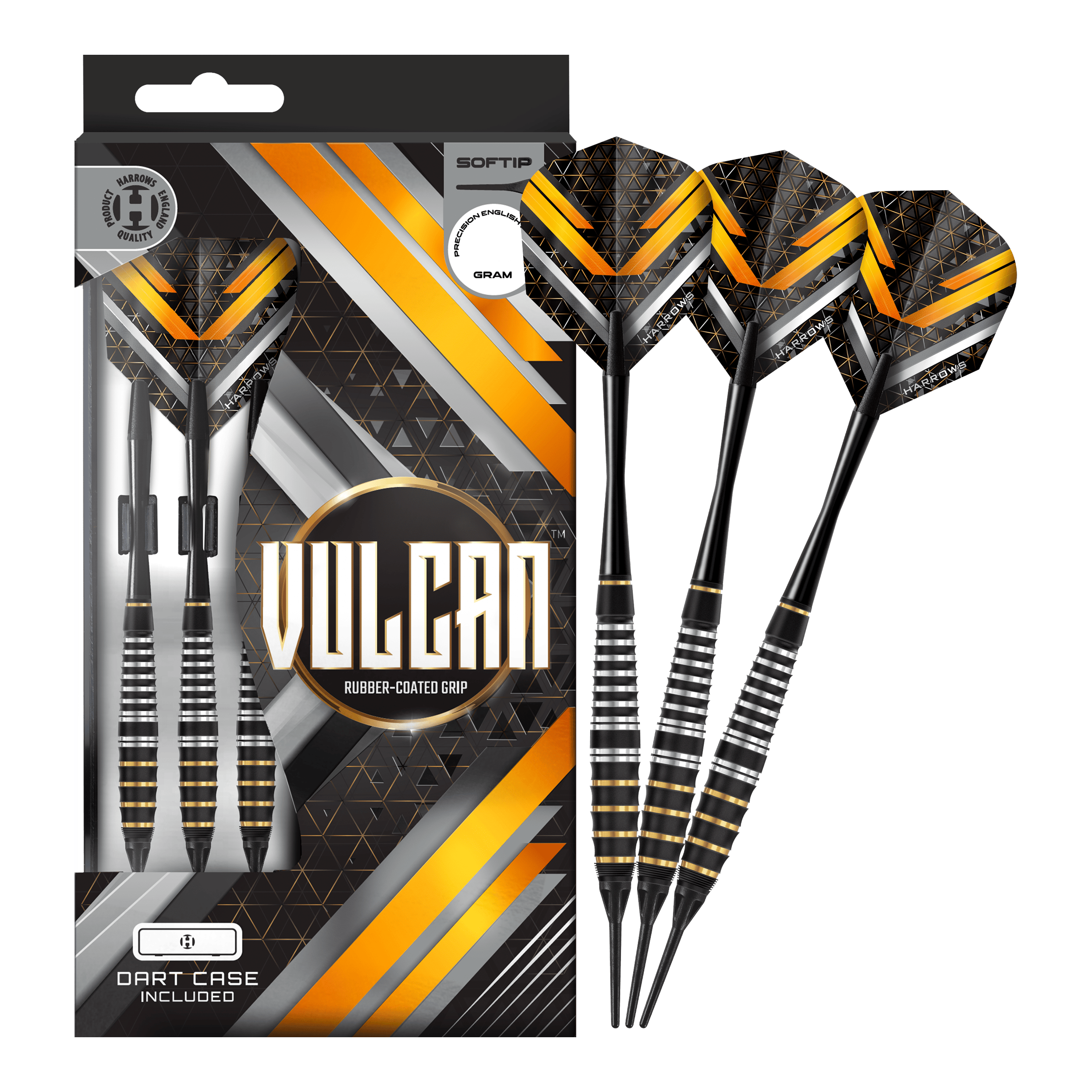 Harrows Vulcan Softdarts Dieses Bild stellt die Harrows Vulcan Softdarts vollständig dar. Sie bieten sowohl Anfängern als auch Profis optimale Spieleigenschaften.