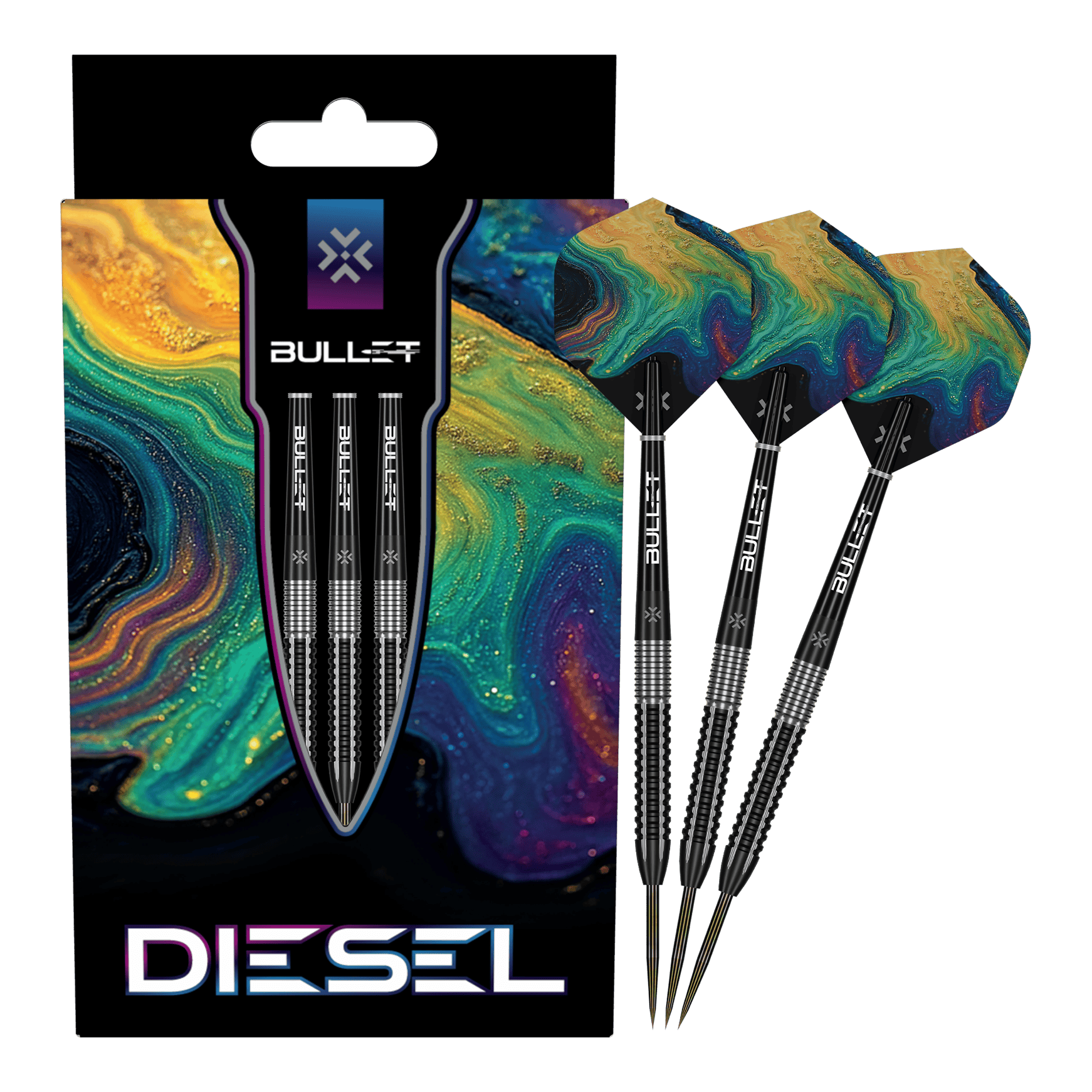 Bullet Diesel Steeldarts Hier wird das Produkt Bullet Diesel Steeldarts präsentiert. Die Steeldarts sind für den professionellen Dartsport geeignet.