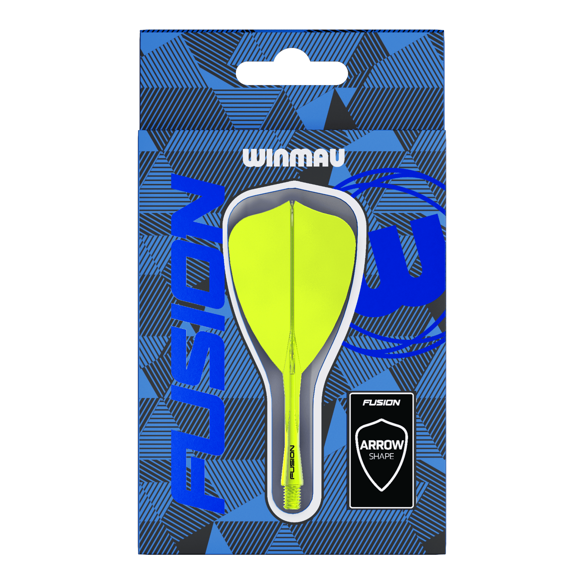 Winmau Fusion Flight-Shaft-System Arrow Neon Yellow Abgebildet ist das Winmau Fusion Flight-Shaft-System Arrow Neon Yellow. Das Produkt ist ein leuchtend gelber Dart-Schaft.