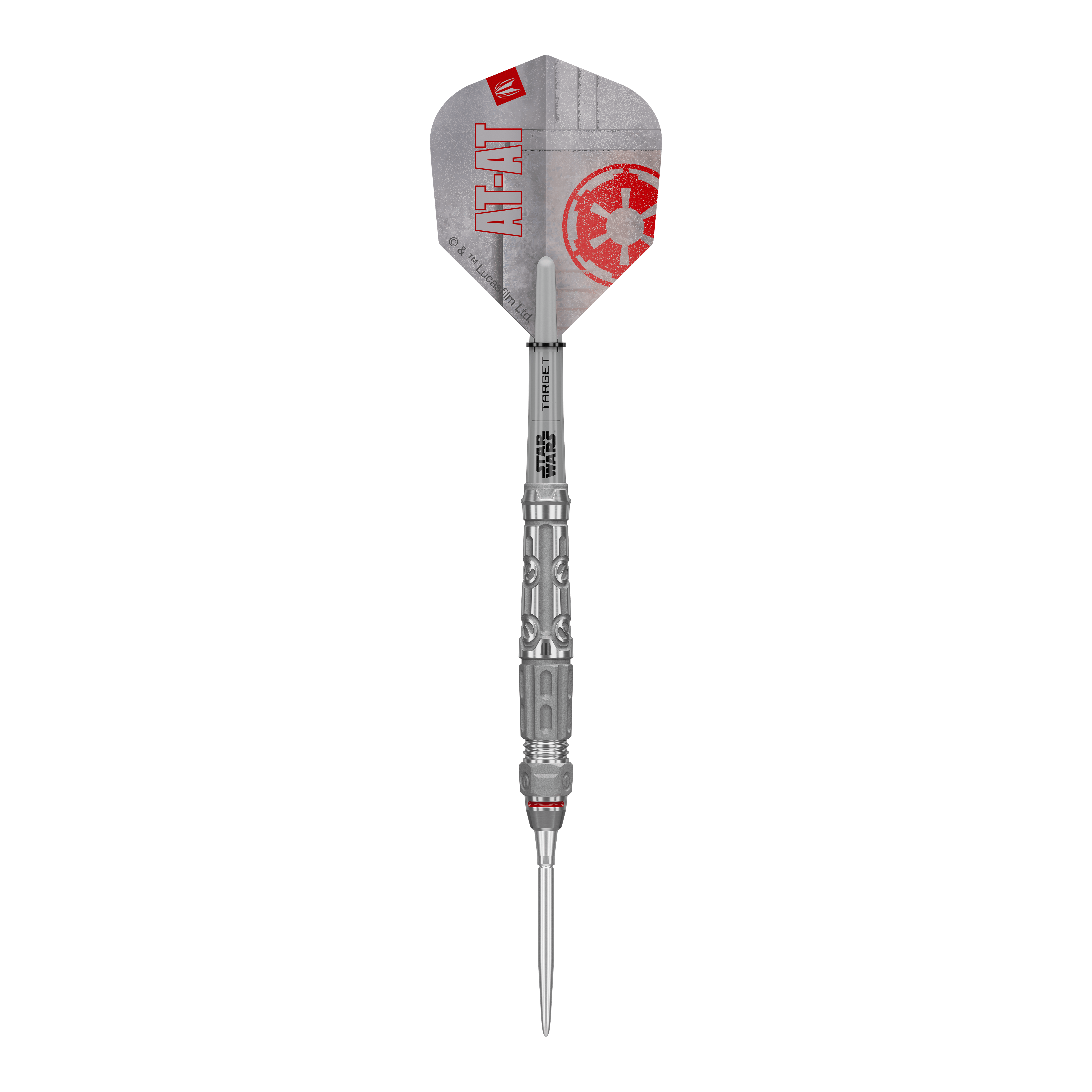 Target Star Wars AT-AT Swiss Point Steeldarts Hier sehen Sie die Target Star Wars AT-AT Swiss Point Steeldarts. Die Abbildung stellt das Design und die Form der Dartpfeile dar.