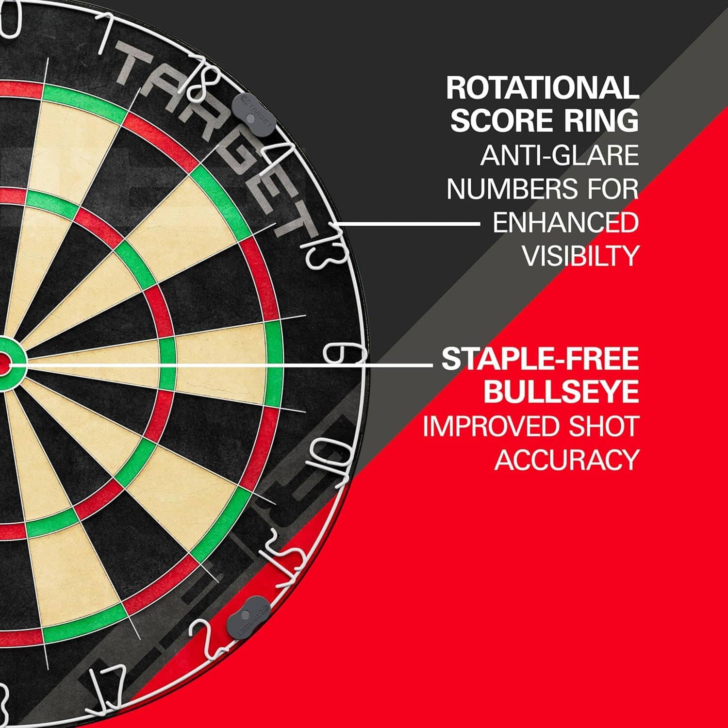 Target Rift Steeldartboard Set Abgebildet ist das Target Rift Steeldartboard Set. Das Set enthält eine hochwertige Steeldartscheibe.