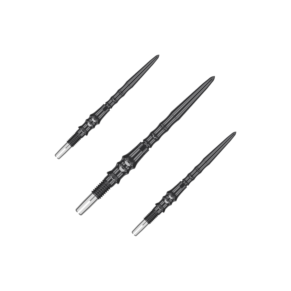 Target Japan Premium Swiss Point Steeldartspitzen - Schwarz Das Bild zeigt das Produkt '340373_Target_Japan_Premium_SwissPoint_Steeldartspitzen_Schwarz_30mm_1Set'. Es handelt sich vermutlich um ein Set schwarzer SwissPoint Steeldartspitzen aus Japan mit 30mm Länge.
