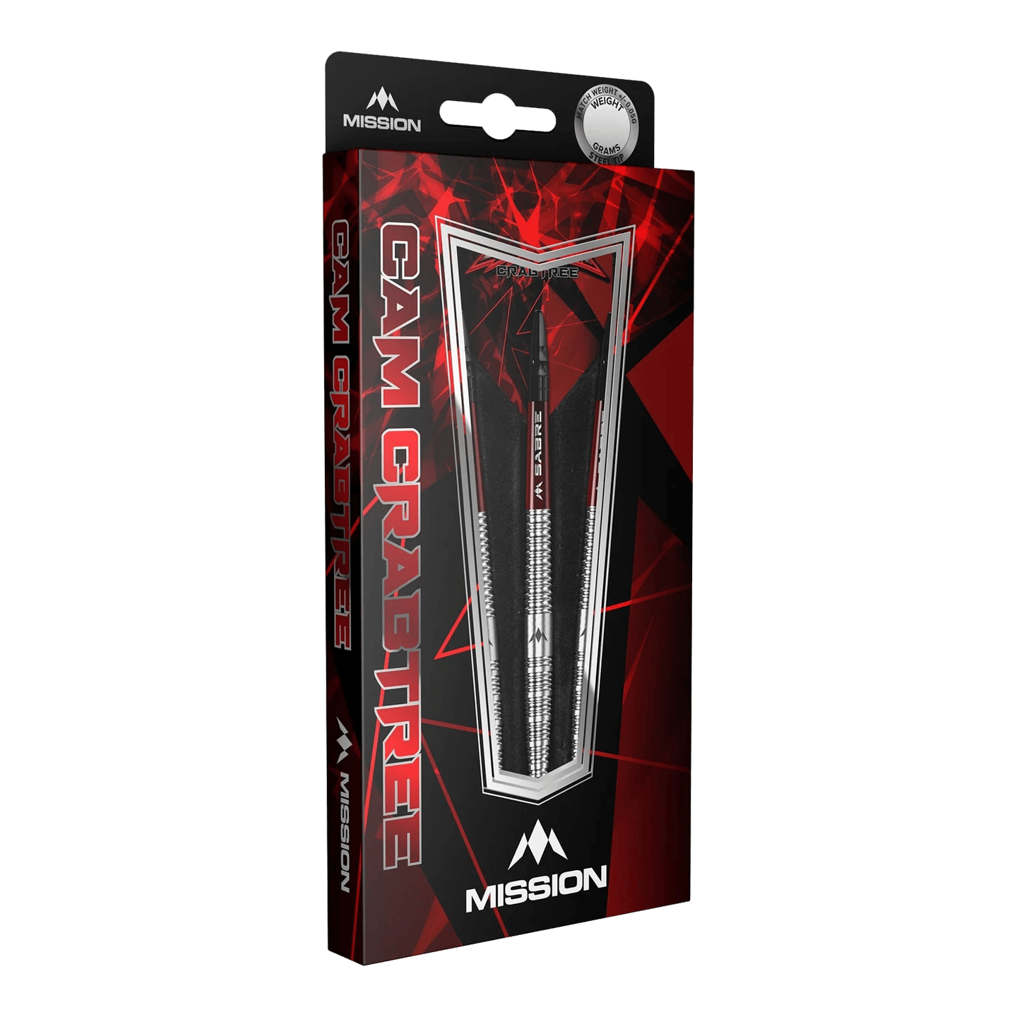 Mission Cam Crabtree Natural Steeldarts Das Bild zeigt die Mission Cam Crabtree Natural Steeldarts. Diese Darts sind robust und für präzises Werfen geeignet.