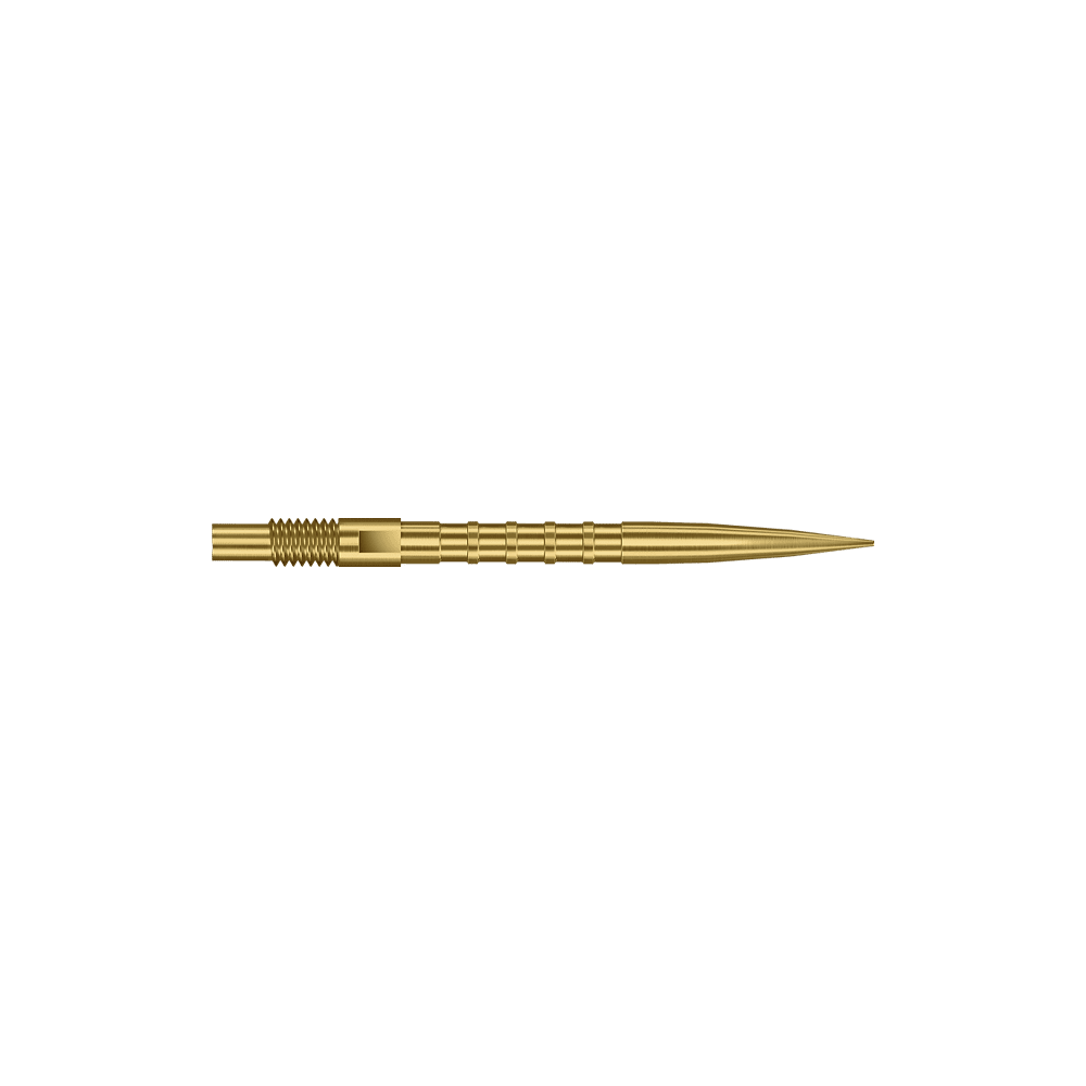 Harrows Quick Point Heavy Metal Dartspitzen - Gold Diese Abbildung zeigt goldene Dartspitzen mit Heavy Metal Grip, 26 mm. Die Spitzen sind besonders für präzises Darten geeignet.