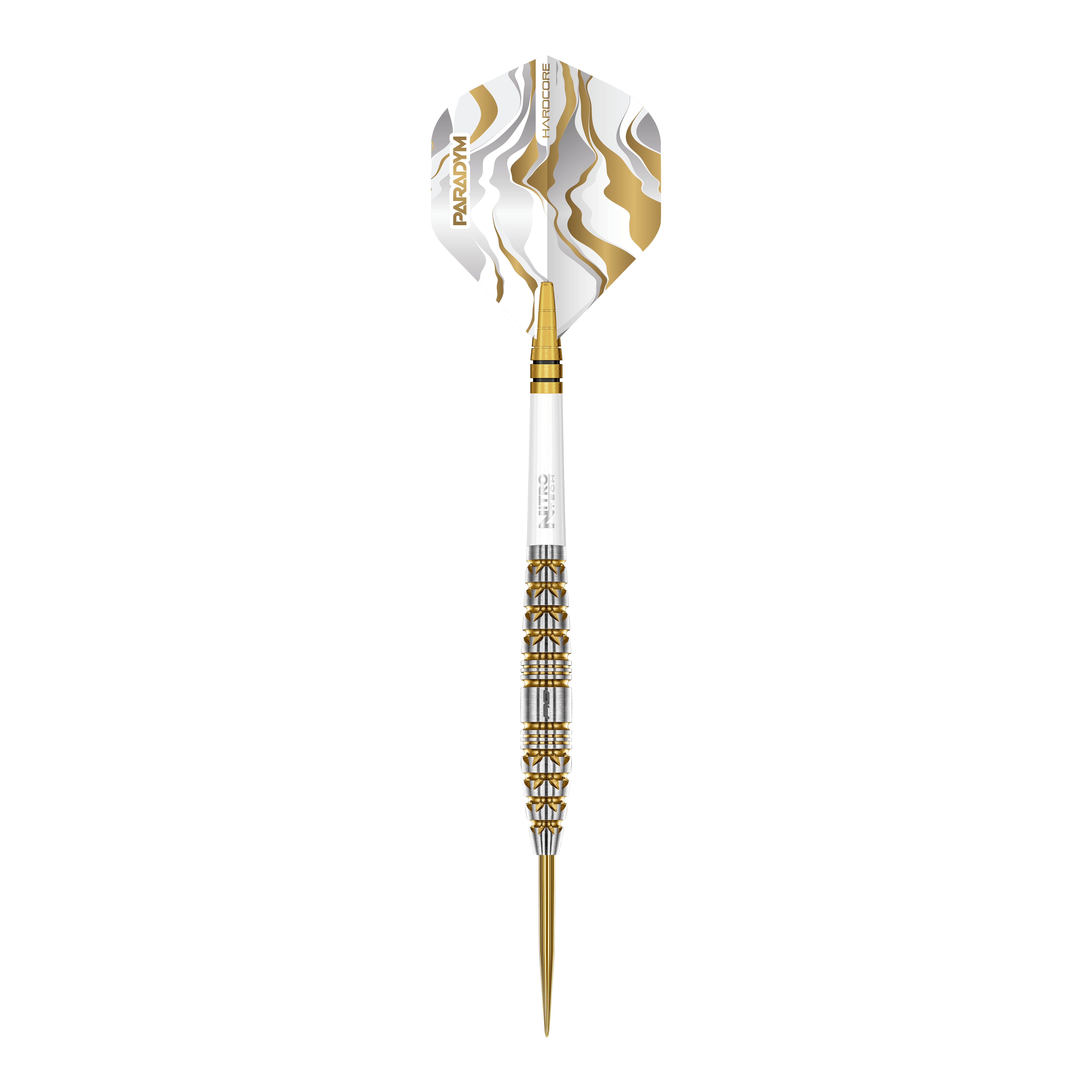 Red Dragon Paradym Gold Torpedo Steeldarts Das Bild zeigt die Red Dragon Paradym Gold Torpedo Steeldarts. Diese Steeldarts haben eine torpedoförmige Spitze und eine goldene Farbe.