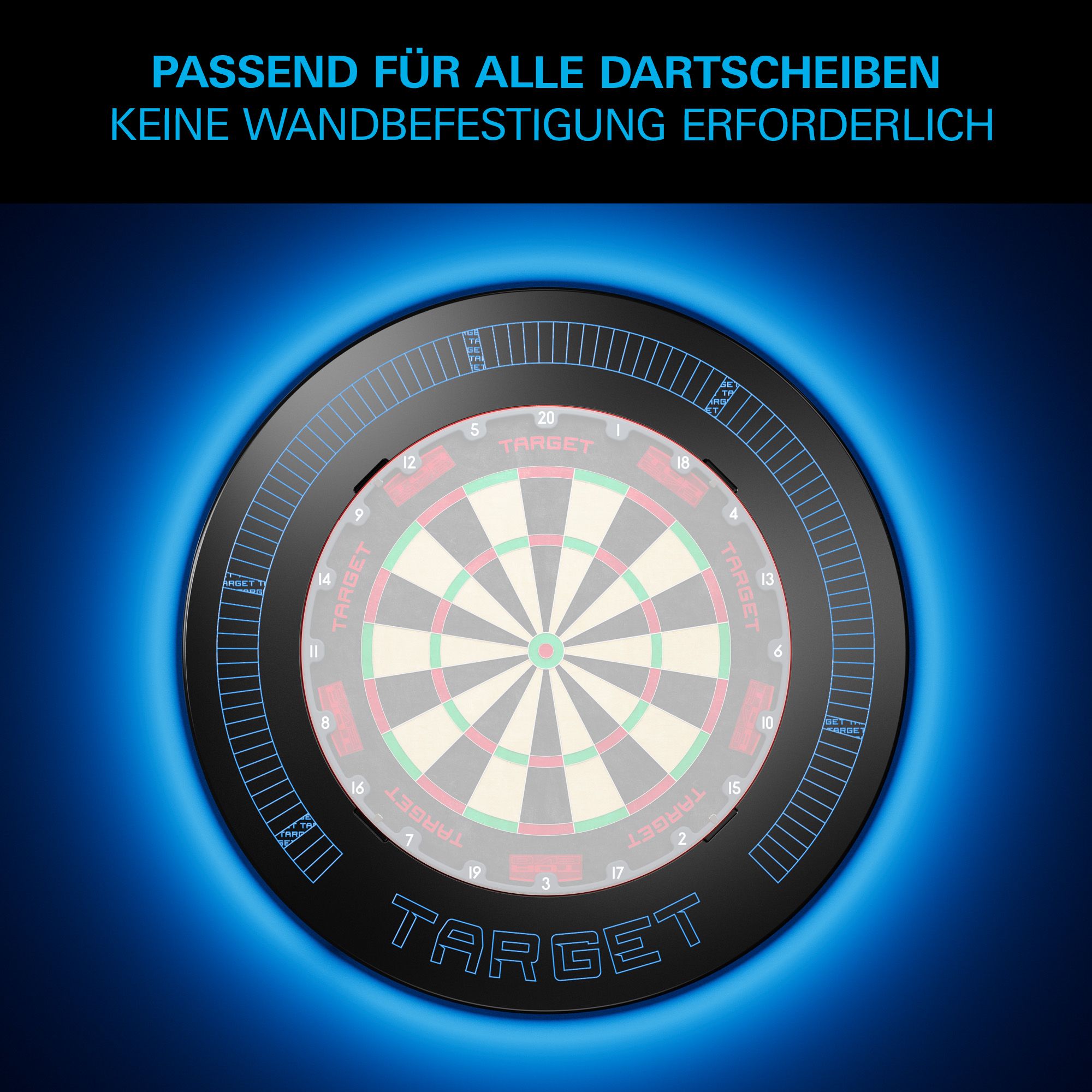 Target Corona Vision Notched Dartboard Surround mit Beleuchtung