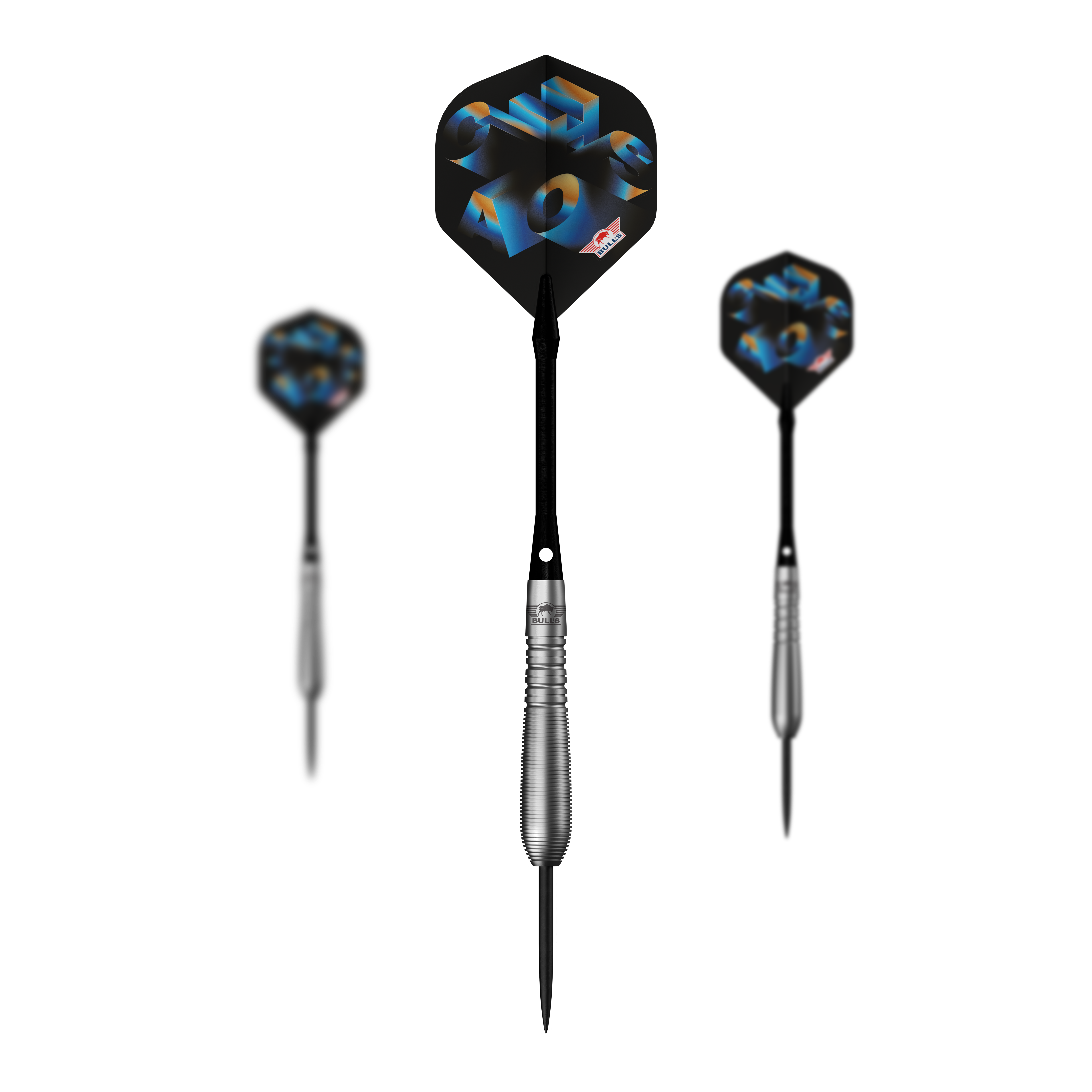 Bulls NL Chaos Blue Steeldarts - 23g Das Bild zeigt ein Set der Bulls NL Chaos Blue Steeldarts - 23g. Das Set besteht aus mehreren blauen Steeldarts.