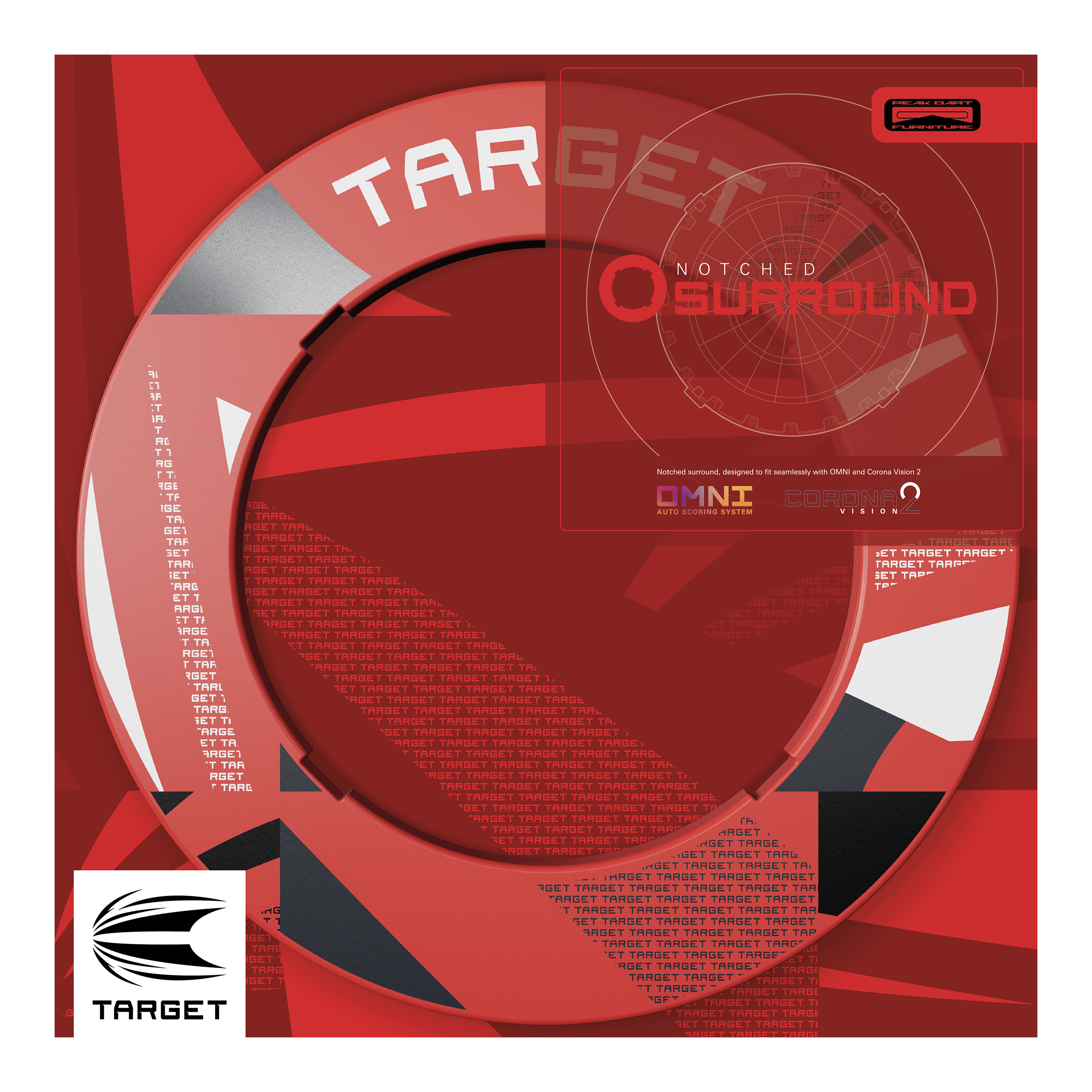 Target Notched Patterned Dartboard Surround