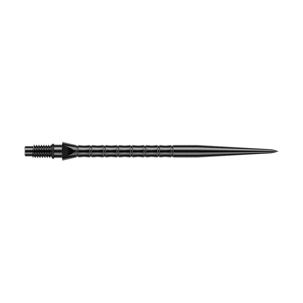 Winmau Switch Point Wave Steeldartspitzen - Schwarz Hier sind schwarze Steeldartspitzen mit Wave-Struktur abgebildet. Die Spitzen haben vermutlich eine Länge von 40 mm.