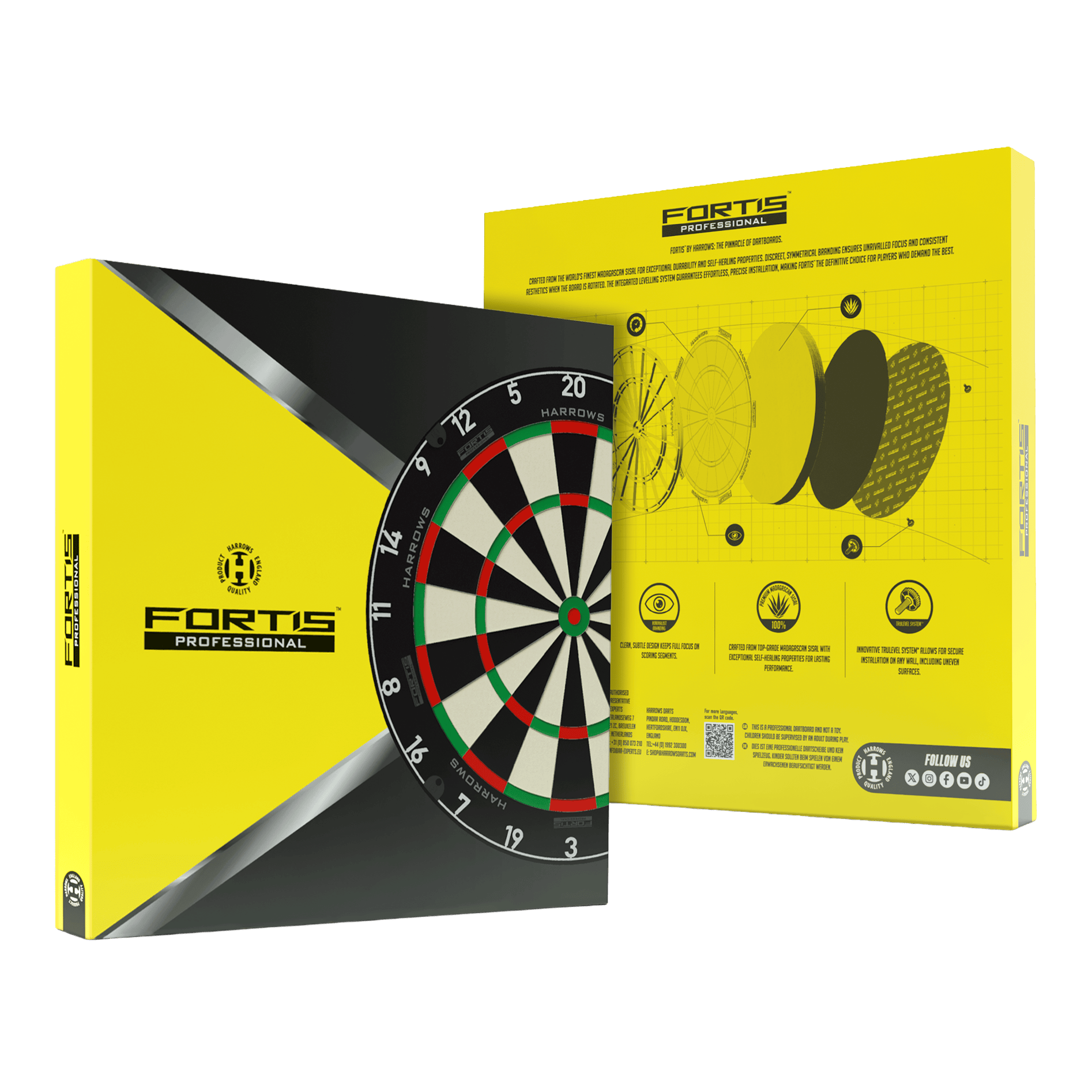 Harrows Fortis Steeldartboard Das Bild zeigt das Produkt Harrows Fortis Steeldartboard. Es handelt sich um ein hochwertiges Dartboard für Steeldarts.