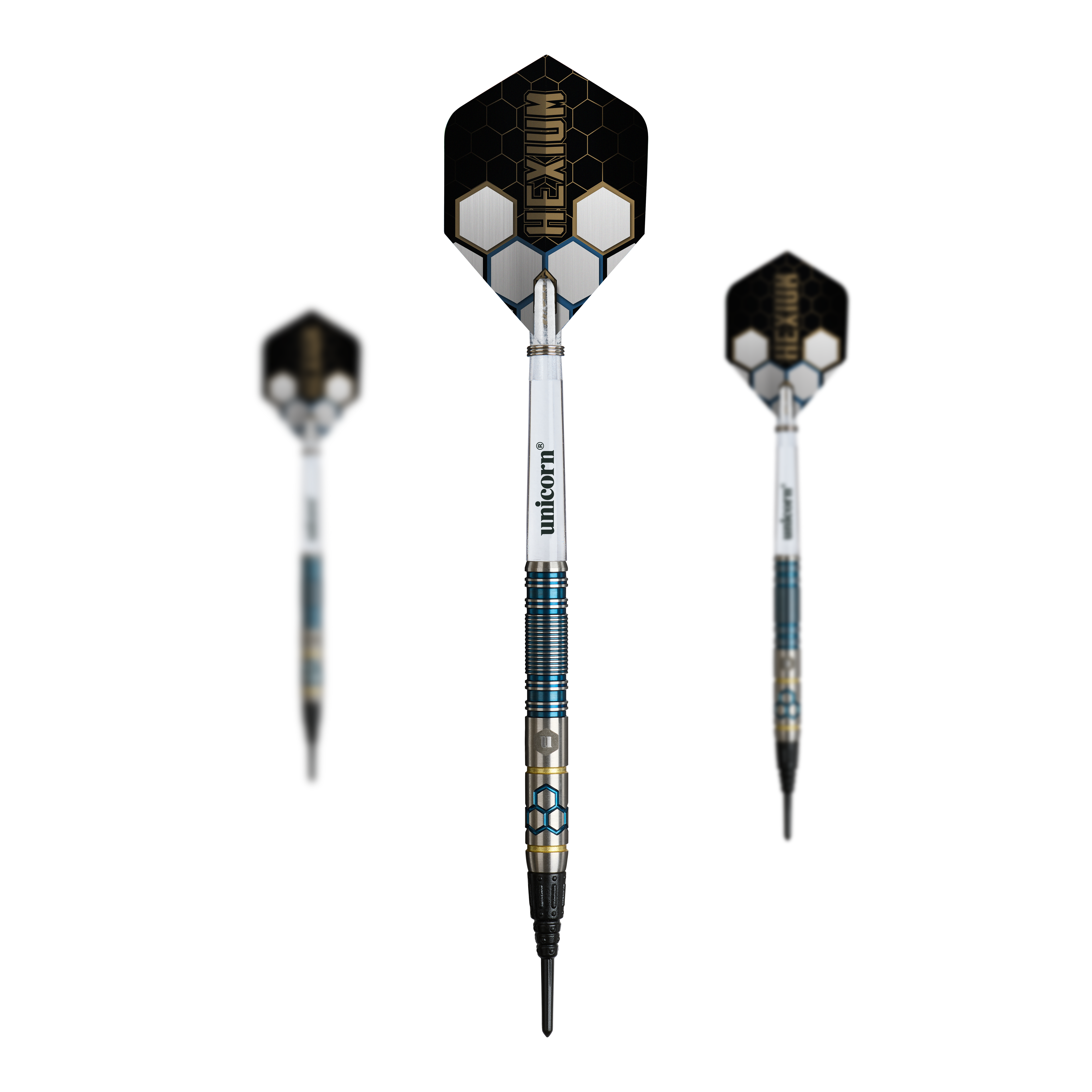 Unicorn Hexium Style 02 Blue & Gold Softdarts - 21g