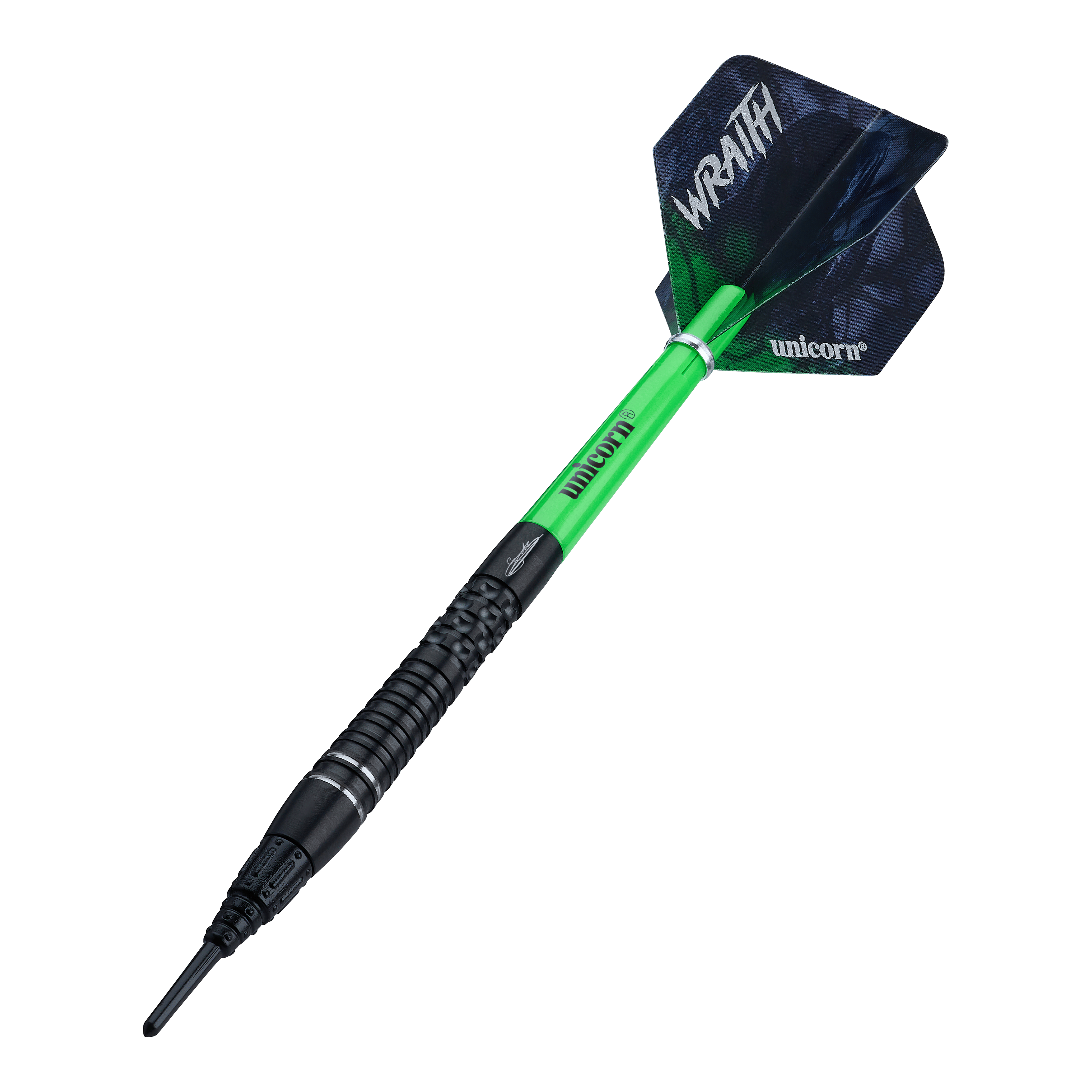 Unicorn Wraith Gary Anderson Phase 6 Softdarts - 20g Hier werden die Unicorn Wraith Gary Anderson Phase 6 Softdarts - 20g präsentiert. Die Darts sind deutlich sichtbar.