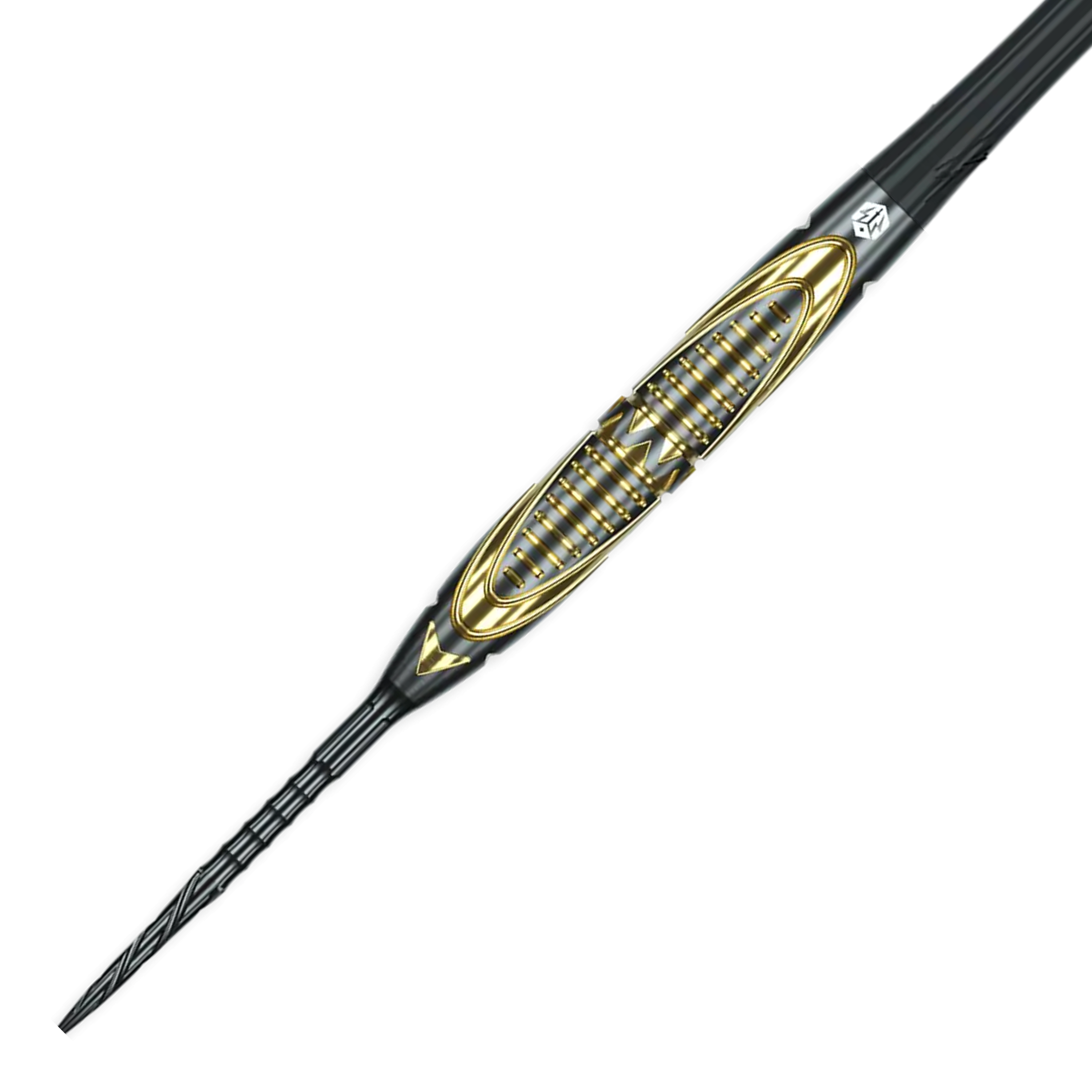 Das Bild zeigt die Caliburn Halo H2 Steeldarts mit einem Gewicht von 22,5g. Die Darts sind detailliert abgebildet.