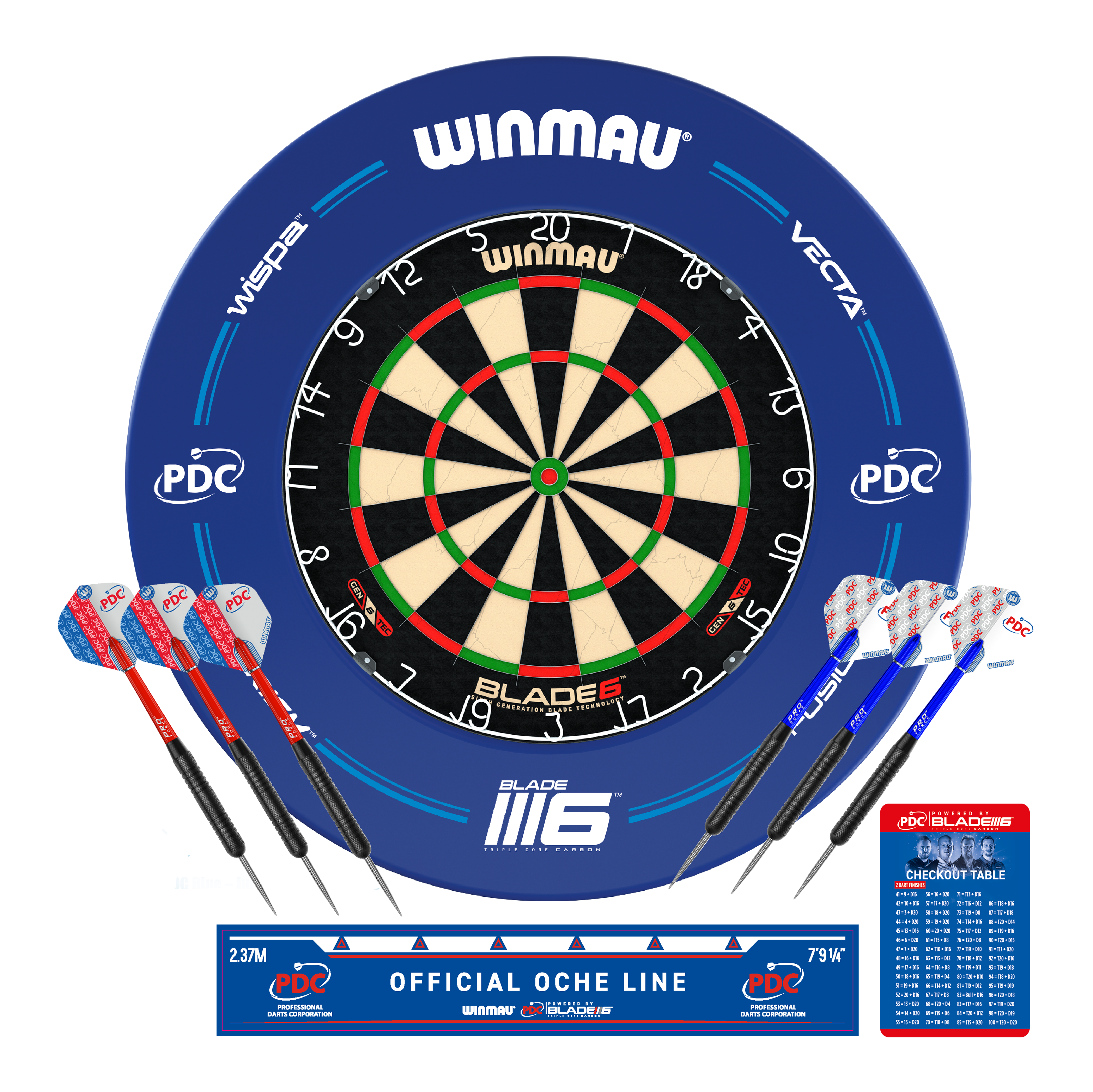 Winmau Blade 6 PDC Surround Set - Blau