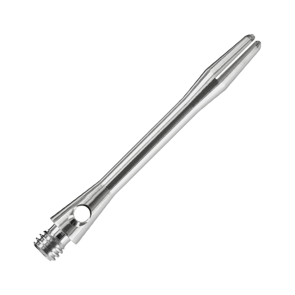 HR370_Harrows_Keramic_Shafts_Gun_Metal_41mm_2 Das Bild zeigt einen Harrows Keramic Shaft in der Farbe Gun Metal. Es handelt sich um einen glatten, metallischen Dartshaft mit Schraubgewinde.